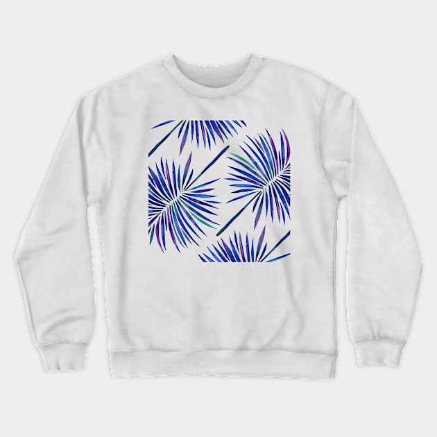 fan palm indigo Crewneck Sweatshirt by CatCoq